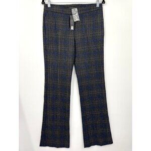 Theory Wool Alpaca Blend Plaid Bootcut Pant Gray/Brown/Blue Size 4 NEW